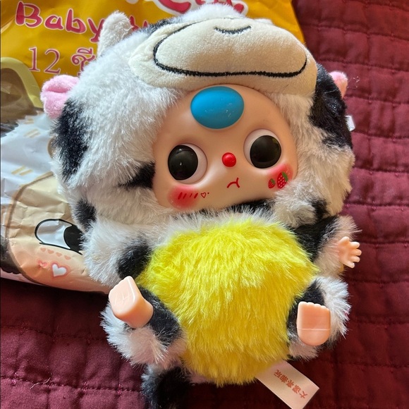 Charming Cow Plush Toy for Small Pets - Yellow and Black! - Picture 2 of 6